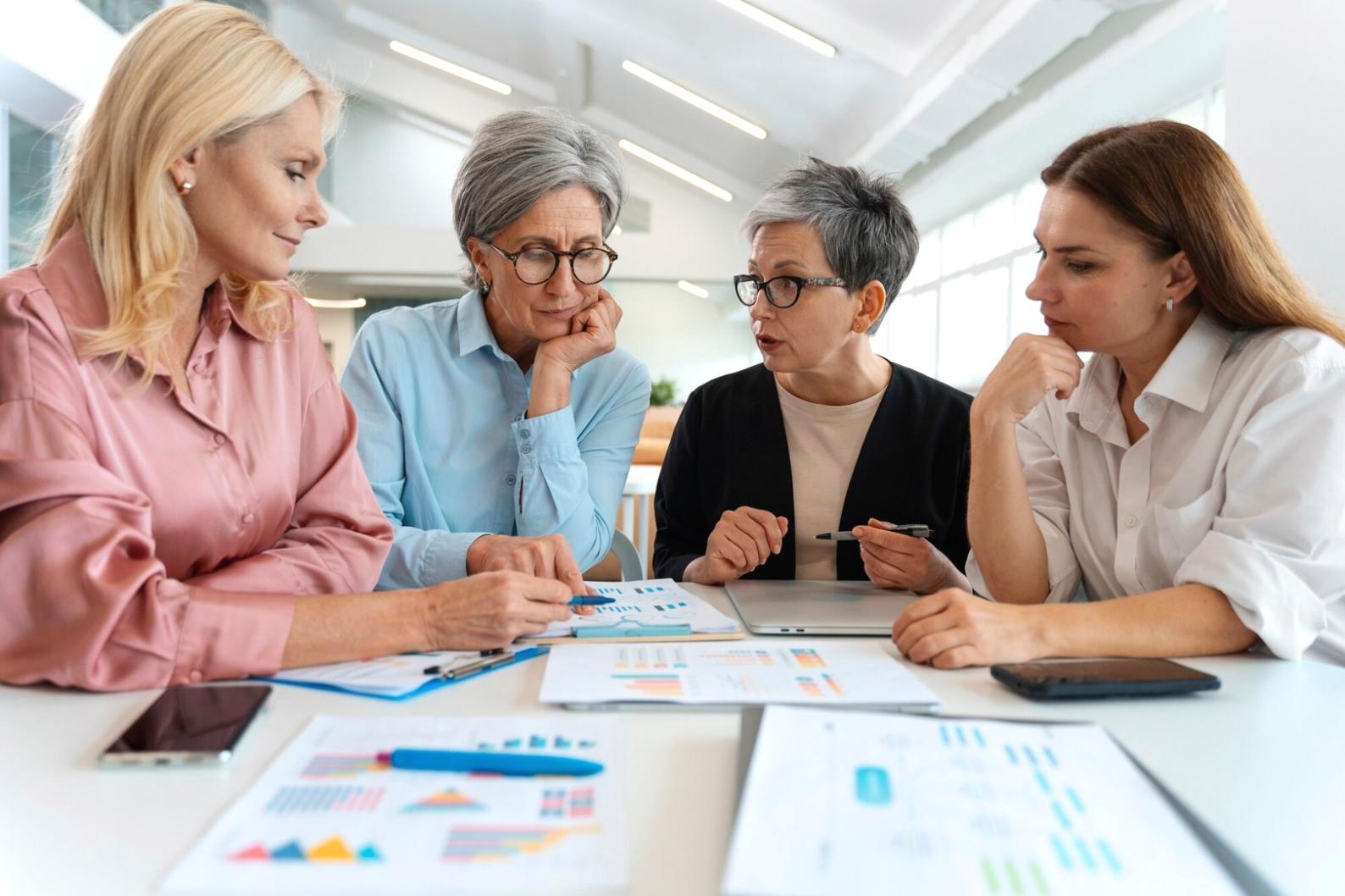 Development team collaborating on mobile app architecture